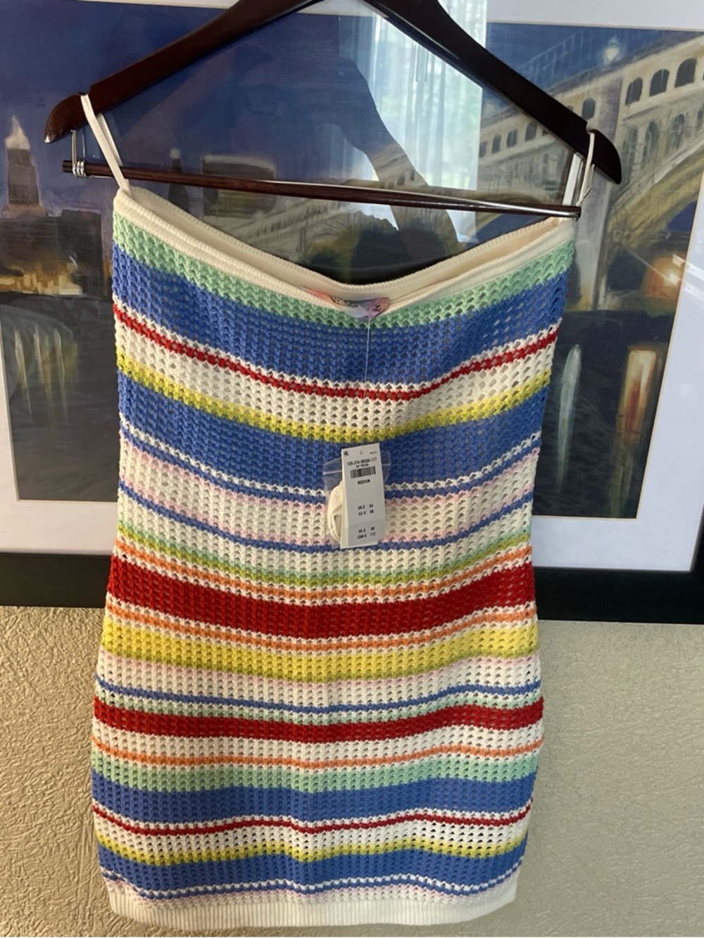 Abercrombie & Fitch Multicolor Striped Crochet Tube Dress